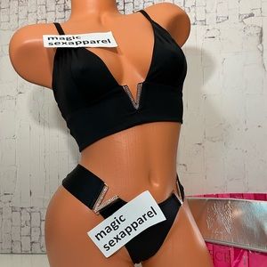 VS LUXE CRYSTALS LOGO VERY SEXY BRA L PANTY SET